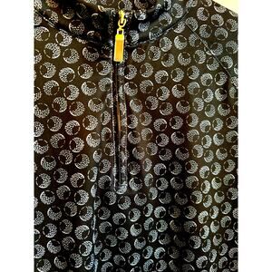 Womens Long Sleeve Top SPF 50 Golf Ball Print Graphic Golf Black Fun Slimming M